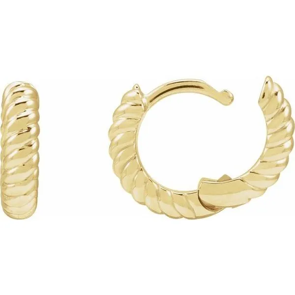 Rope Huggie Hoop Earrings Image 3 J. Meredith Jewelers Delafield, WI