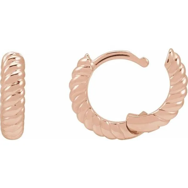 Rope Huggie Hoop Earrings Image 3 Woelk's House of Diamonds Russell, KS