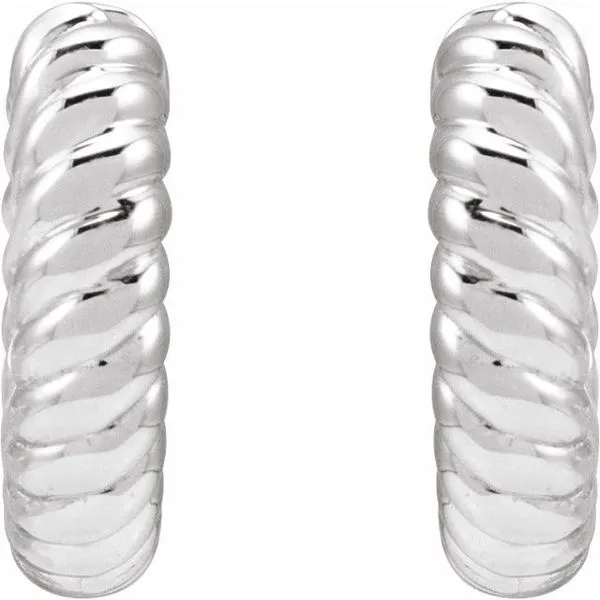 Rope Huggie Hoop Earrings Image 2 Rick's Jewelers California, MD