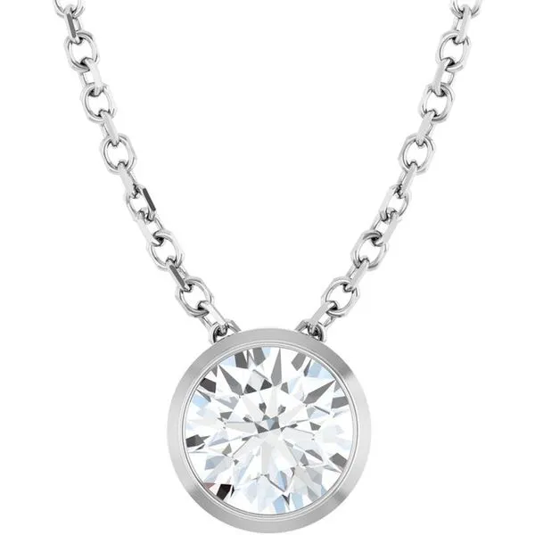 Solitaire Bezel-Set Necklace James & Williams Jewelers Berwyn, IL