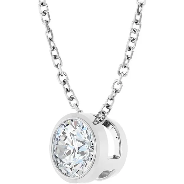 Solitaire Bezel-Set Necklace Image 2 Northwood Jewelers Northwood, OH