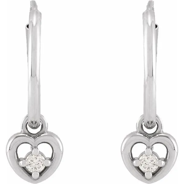 Heart Hoop Earrings Image 2 Hopman Jewelers Elkhart, IN