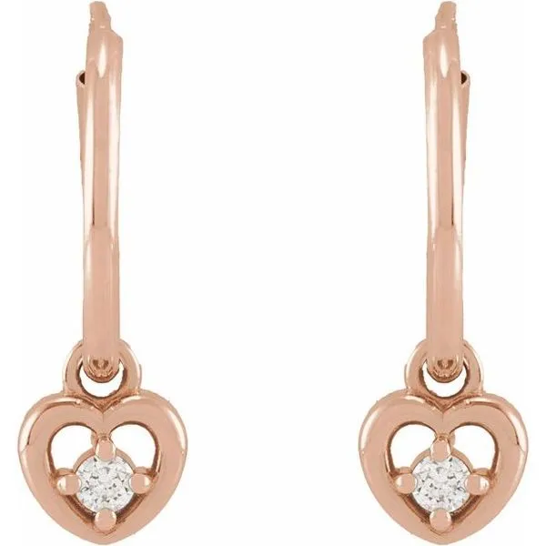 Heart Hoop Earrings Image 2 Hopman Jewelers Elkhart, IN