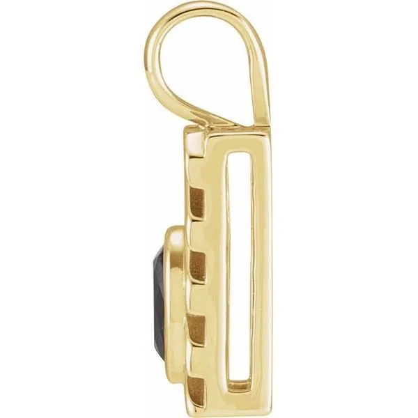 Grooved Bezel-Set Pendant Image 2 Hopman Jewelers Elkhart, IN