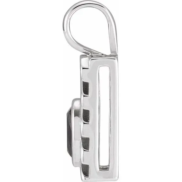 Grooved Bezel-Set Pendant Image 2 Hopman Jewelers Elkhart, IN