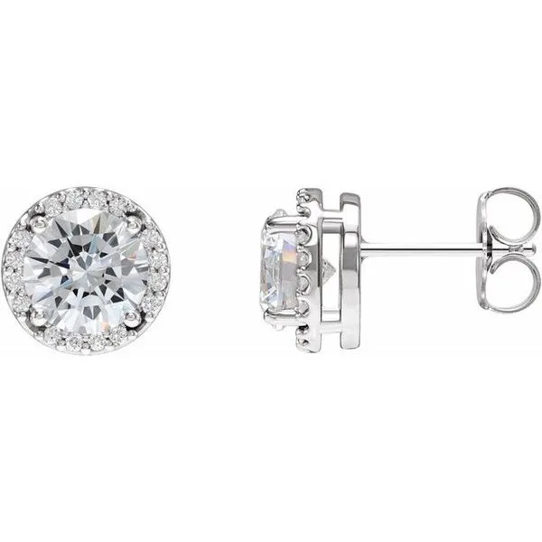 Round Halo-Style Low Stud Earrings Diny's Jewelers Middleton, WI