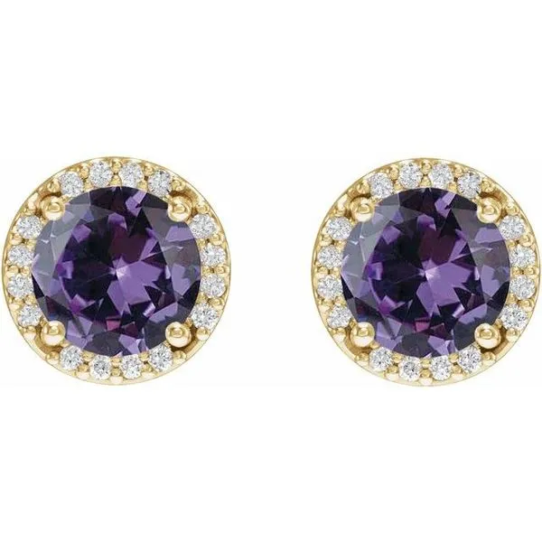 Round Halo-Style Low Stud Earrings Image 2 Moseley Diamond Showcase Inc Lexington, SC