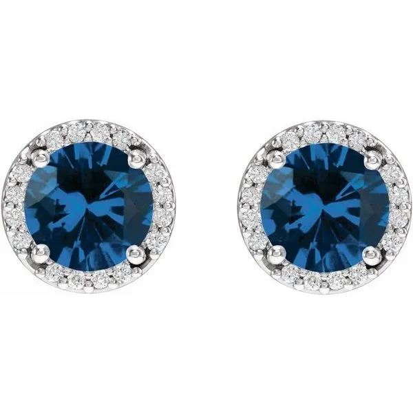 Round Halo-Style Low Stud Earrings Image 2 Long Jewelers Chesapeake, VA
