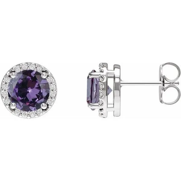 Round Halo-Style Low Stud Earrings Leslie E. Sandler Fine Jewelry and Gemstones rockville , MD