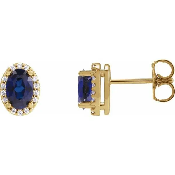 Oval 4-Prong Halo-Style Low Stud Earring Moseley Diamond Showcase Inc Lexington, SC
