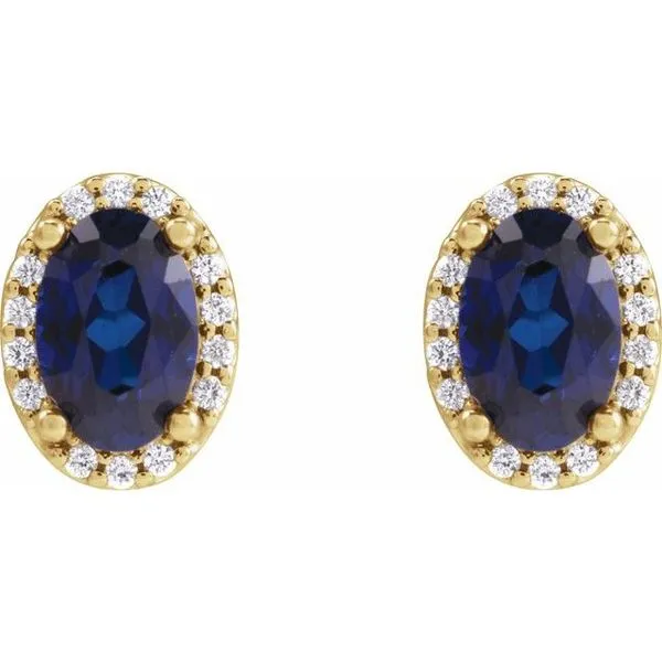 Oval 4-Prong Halo-Style Low Stud Earring Image 2 Moseley Diamond Showcase Inc Lexington, SC