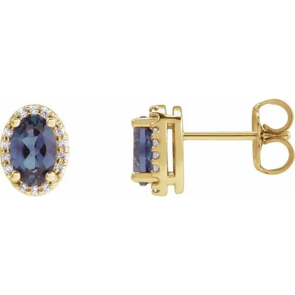 Oval 4-Prong Halo-Style Low Stud Earring Moseley Diamond Showcase Inc Lexington, SC