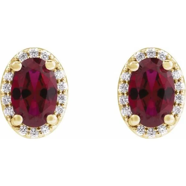Oval 4-Prong Halo-Style Low Stud Earring Image 2 Moseley Diamond Showcase Inc Lexington, SC