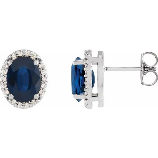 Oval 4-Prong Halo-Style Low Stud Earring Boyd Jewelers Wesley Chapel, FL