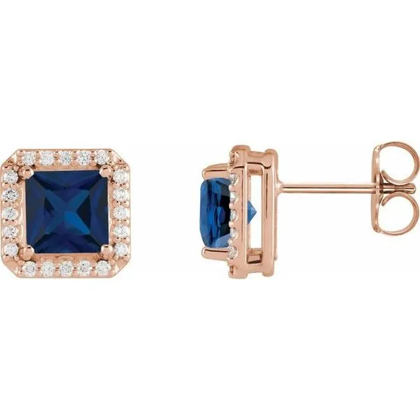 Square 4-Prong Halo-Style Earring James & Williams Jewelers Berwyn, IL