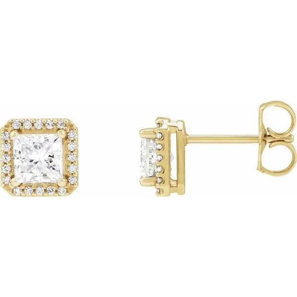 Square 4-Prong Halo-Style Earring Leslie E. Sandler Fine Jewelry and Gemstones rockville , MD
