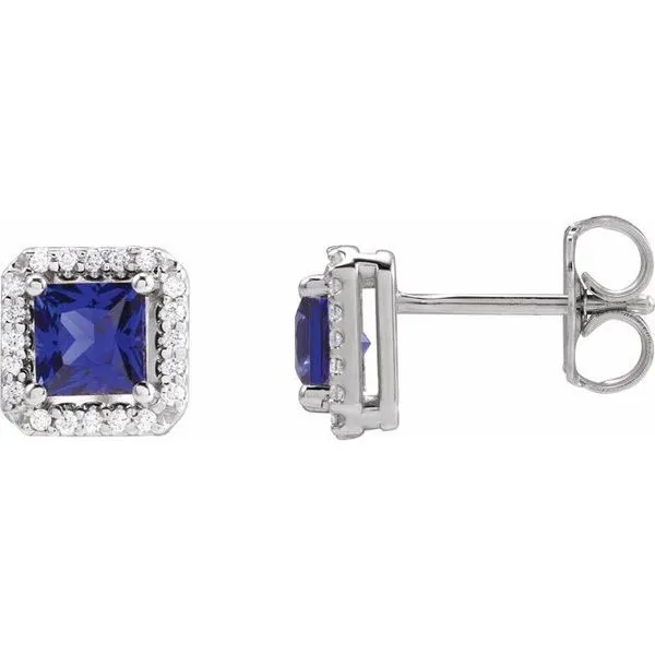 Square 4-Prong Halo-Style Earring Michael's Jewelry North Wilkesboro, NC