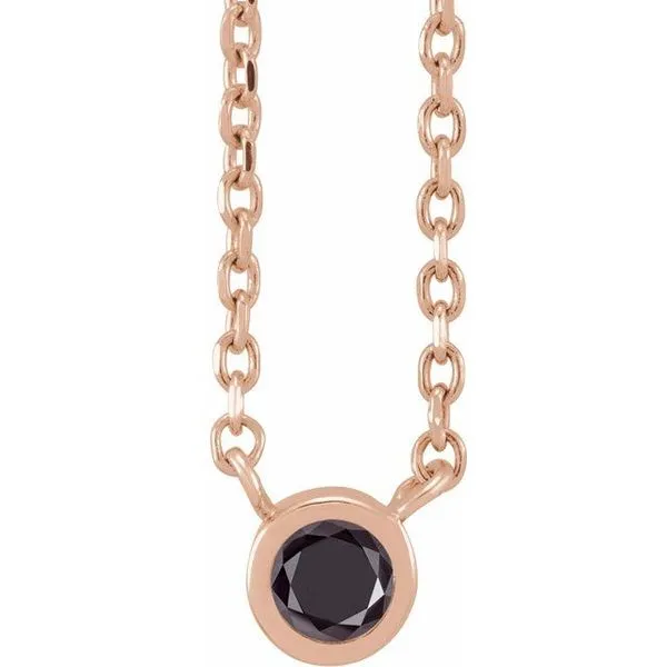 Bezel-Set Solitaire Necklace J. West Jewelers Round Rock, TX