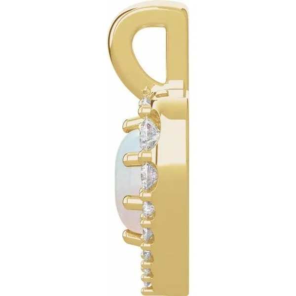 Halo-Style Cabochon Pendant Image 2 Hopman Jewelers Elkhart, IN