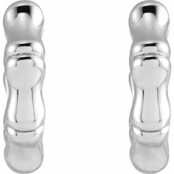 Bamboo Hoop Earrings Image 2 James & Williams Jewelers Berwyn, IL