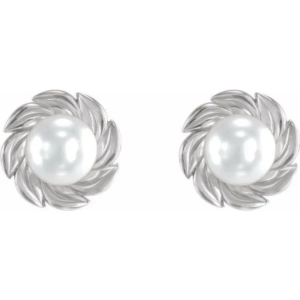 Pearl Leaf Earrings Image 2 Rasmussen Jewelers Spanish Fork, UT