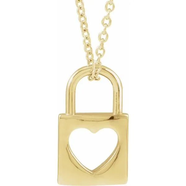 Pierced Heart Lock Necklace Arlene's Fine Jewelry Vidalia, GA