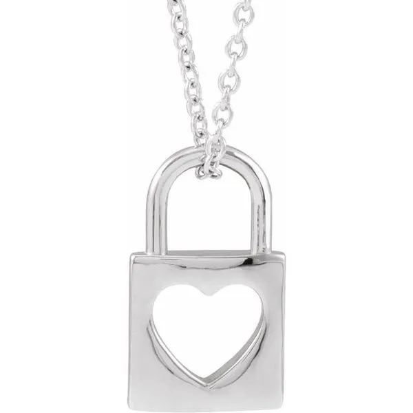 Pierced Heart Lock Necklace James & Williams Jewelers Berwyn, IL
