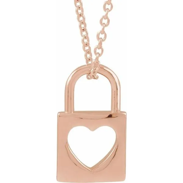 Pierced Heart Lock Necklace James & Williams Jewelers Berwyn, IL