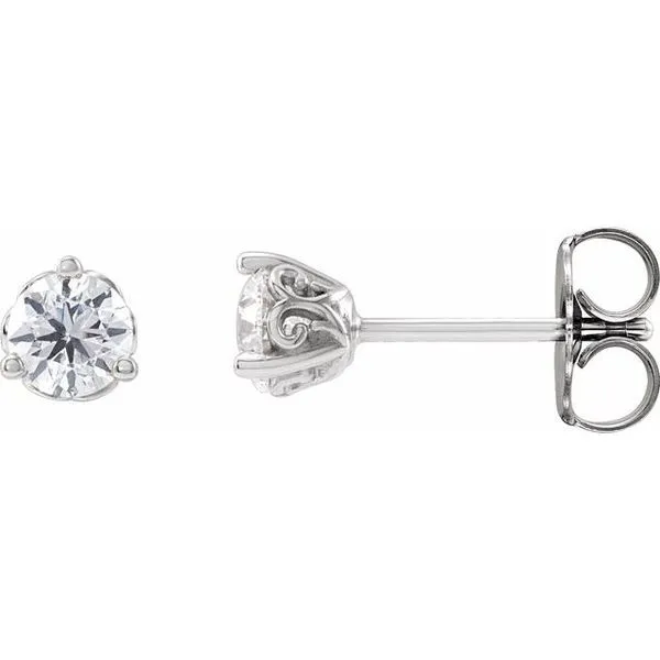 Round 3-Prong Scroll Stud Earrings Michael's Jewelry North Wilkesboro, NC