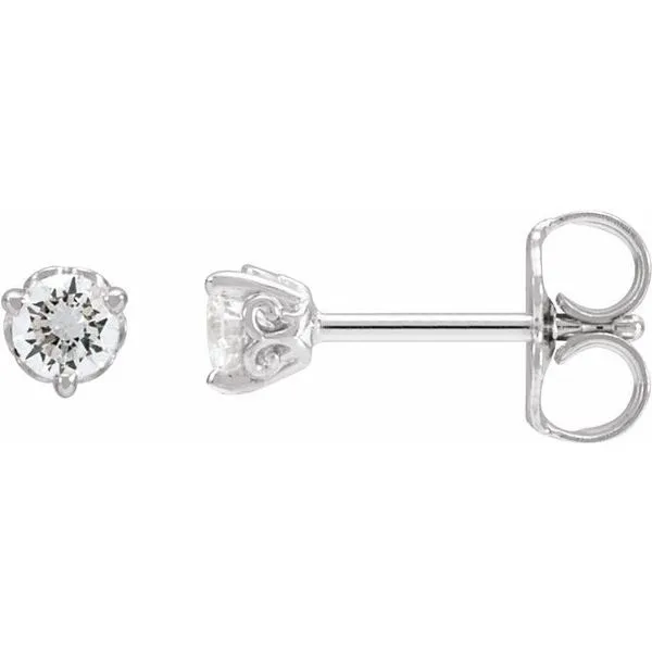 Round 3-Prong Scroll Stud Earrings James & Williams Jewelers Berwyn, IL