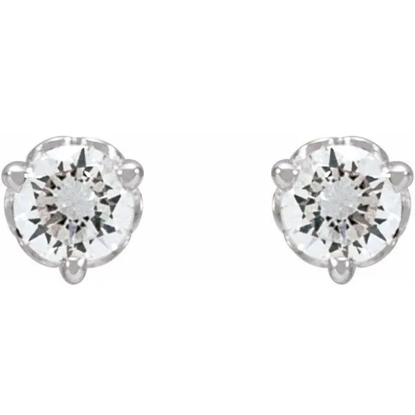 Round 3-Prong Scroll Stud Earrings Image 2 Rasmussen Jewelers Spanish Fork, UT