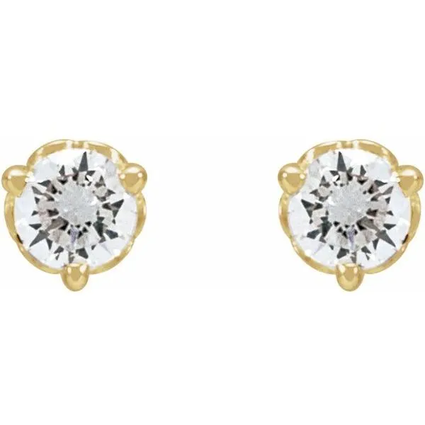 Round 3-Prong Scroll Stud Earrings Image 2 Long Jewelers Chesapeake, VA