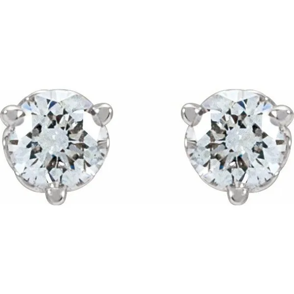 Round 3-Prong Scroll Stud Earrings Image 2 Cherry Street Jewelers Tulsa, OK