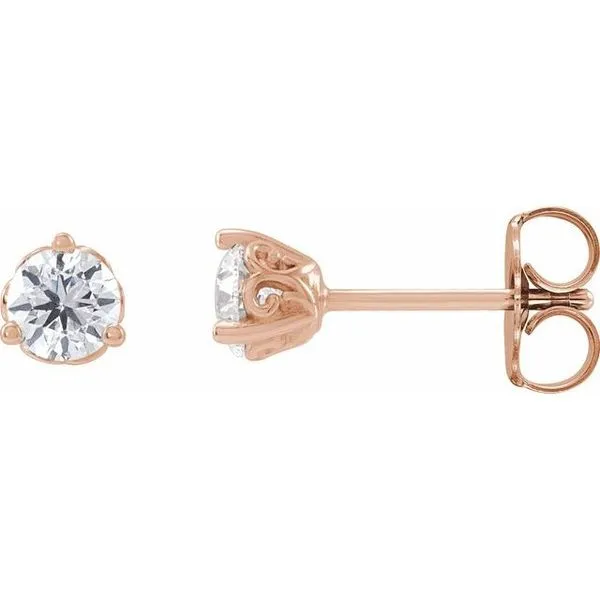 Round 3-Prong Scroll Stud Earrings Leslie E. Sandler Fine Jewelry and Gemstones rockville , MD