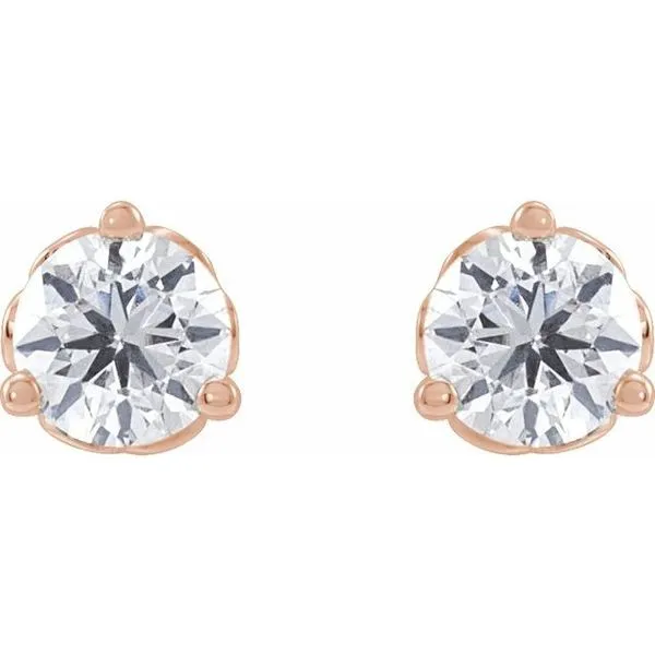 Round 3-Prong Scroll Stud Earrings Image 2 Leslie E. Sandler Fine Jewelry and Gemstones rockville , MD