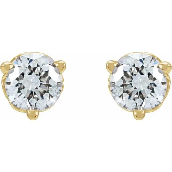 Round 3-Prong Scroll Stud Earrings Image 2 James & Williams Jewelers Berwyn, IL