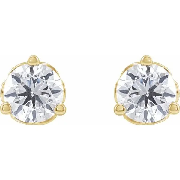 Round 3-Prong Scroll Stud Earrings Image 2 Michael's Jewelry North Wilkesboro, NC