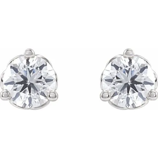 Round 3-Prong Scroll Stud Earrings Image 2 Milan's Jewelry Inc Sarasota, FL