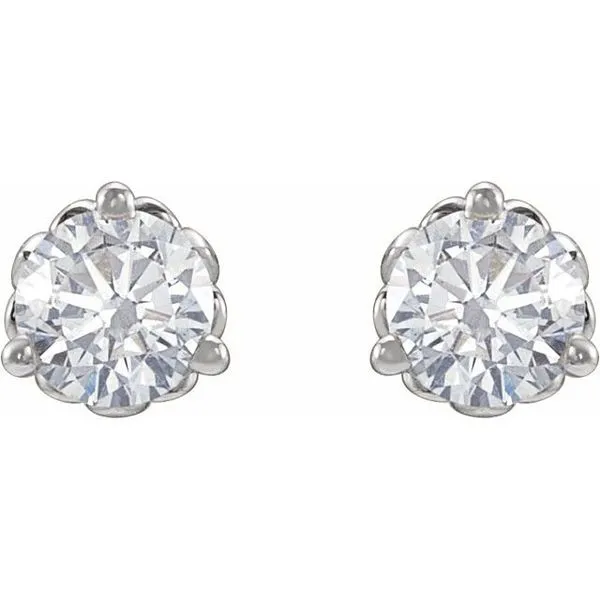 Round 3-Prong Fleur-de-lis Earrings Image 2 Michael's Jewelry North Wilkesboro, NC