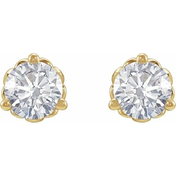 Round 3-Prong Fleur-de-lis Earrings Image 2 Hopman Jewelers Elkhart, IN