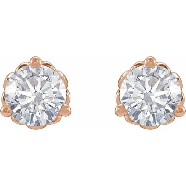 Round 3-Prong Fleur-de-lis Earrings Image 2 Milan's Jewelry Inc Sarasota, FL