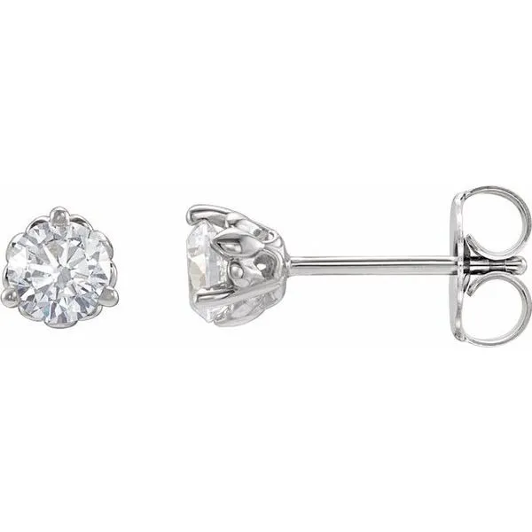 Round 3-Prong Fleur-de-lis Earrings Jerald Jewelers Latrobe, PA