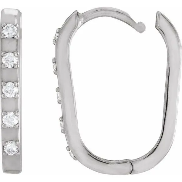Elongated Hoop Earrings Image 3 Hopman Jewelers Elkhart, IN