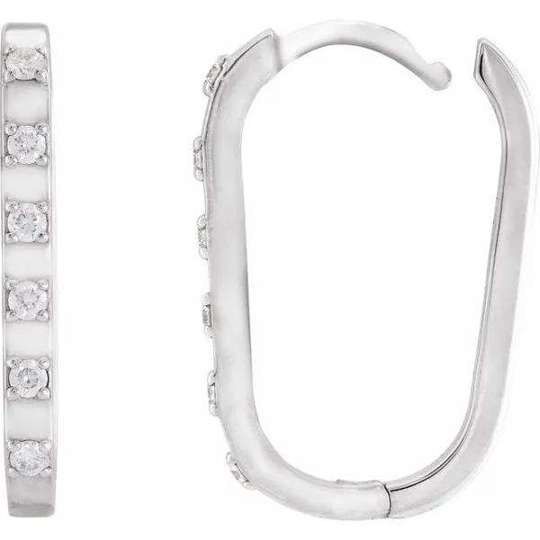 Elongated Hoop Earrings Image 3 Hopman Jewelers Elkhart, IN