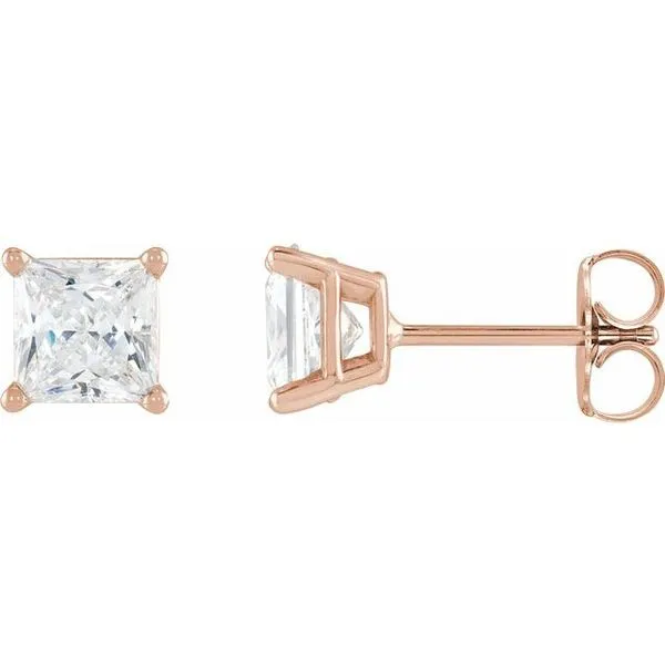 Square 4-Prong Lightweight Stud Earrings D'Errico Jewelry Scarsdale, NY