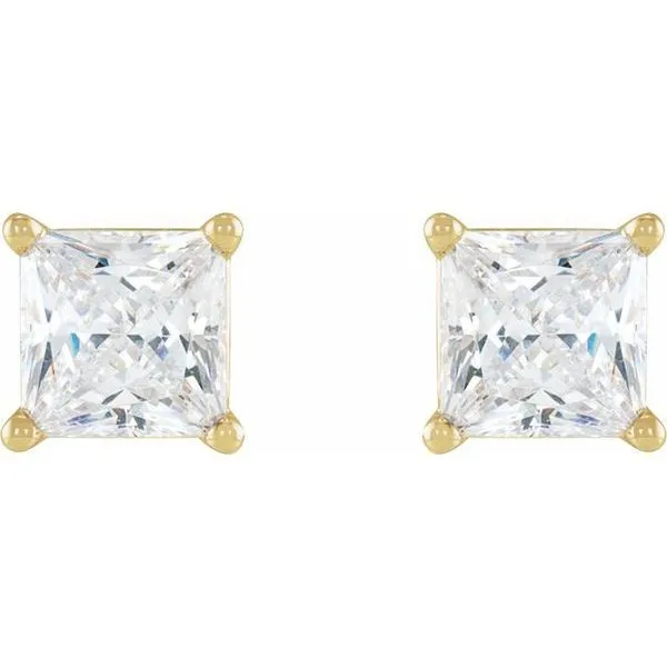 Square 4-Prong Lightweight Stud Earrings Image 2 Milan's Jewelry Inc Sarasota, FL