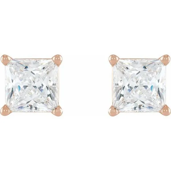 Square 4-Prong Lightweight Stud Earrings Image 2 Hopman Jewelers Elkhart, IN