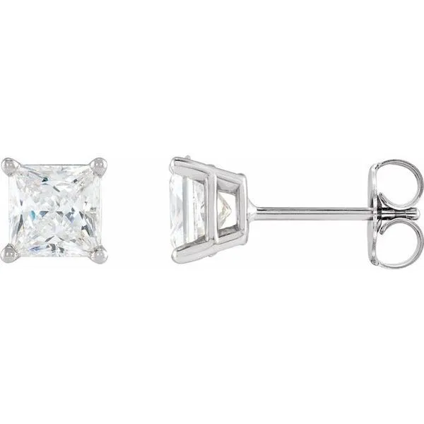 Square 4-Prong Lightweight Stud Earrings Hopman Jewelers Elkhart, IN