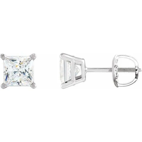 Square 4-Prong Lightweight Stud Earrings D'Errico Jewelry Scarsdale, NY