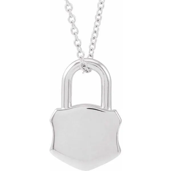Engravable Lock Necklace Image 3 Beckman Jewelers Inc Ottawa, OH